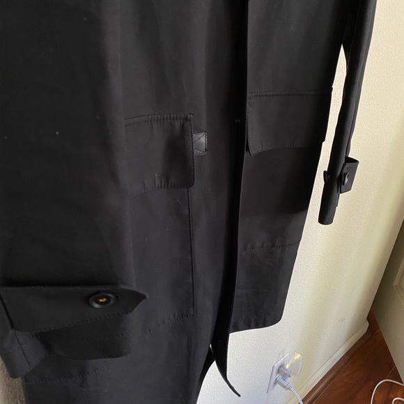 Coach Dark Blue Cotton/Leather Trims Trenchcoat XS - Picture 3 of 11